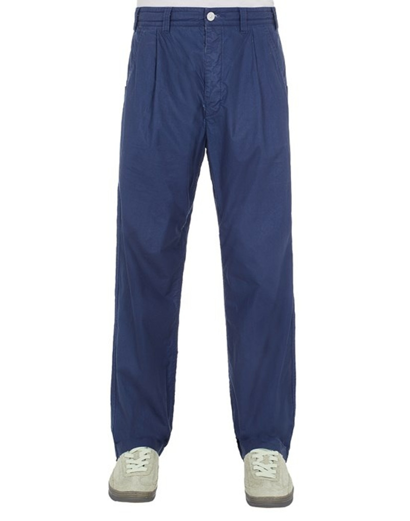 314X3 PLATED COTTON CANVAS_STONE ISLAND MARINA ROYAL BLUE - 1