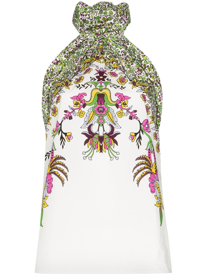 floral-print halterneck top 1