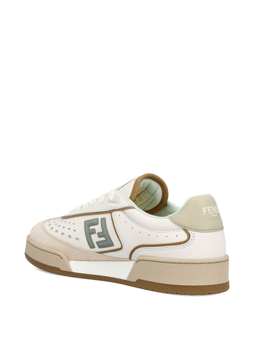 FF logo leather sneakers - 4