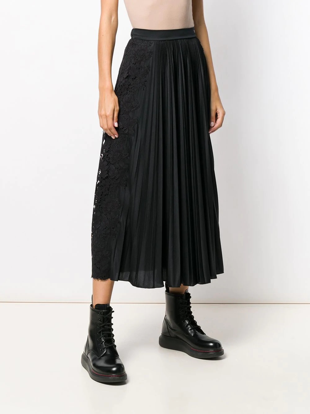 pleated lace detailed skirt - 3