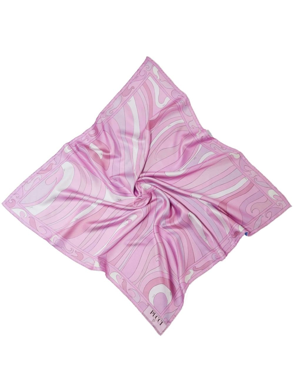 abstract print silk scarf - 1