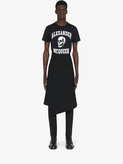 Alexander McQueen Men's Varsity T-shirt in Black/white outlook