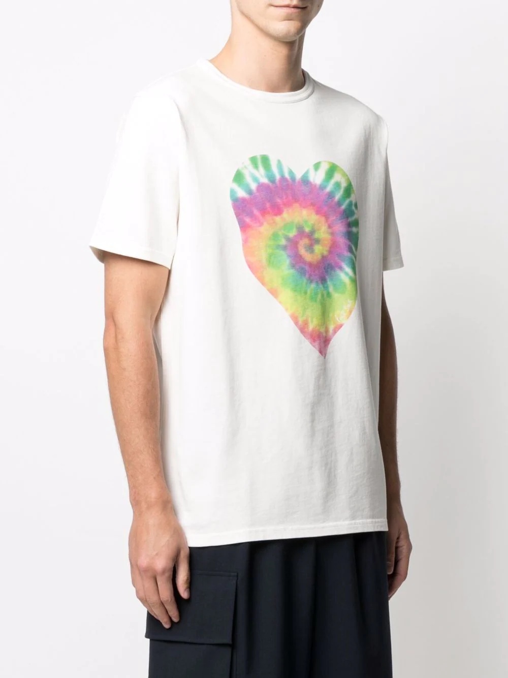 heart tie-dye print T-shirt - 3