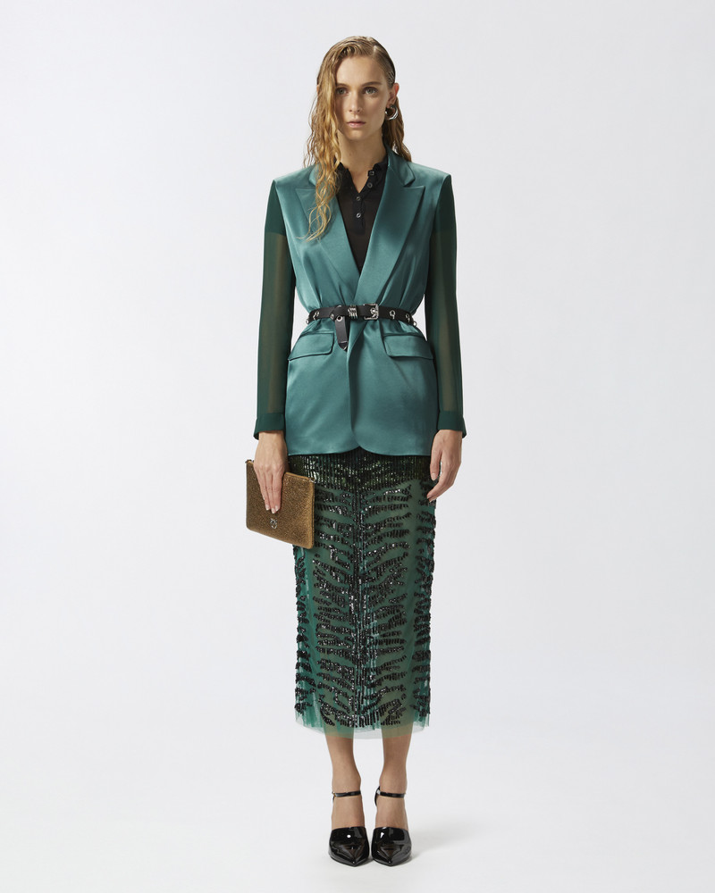 PINKO PENCIL SKIRT WITH ZEBRA-EFFECT SEQUIN EMBROIDERY outlook