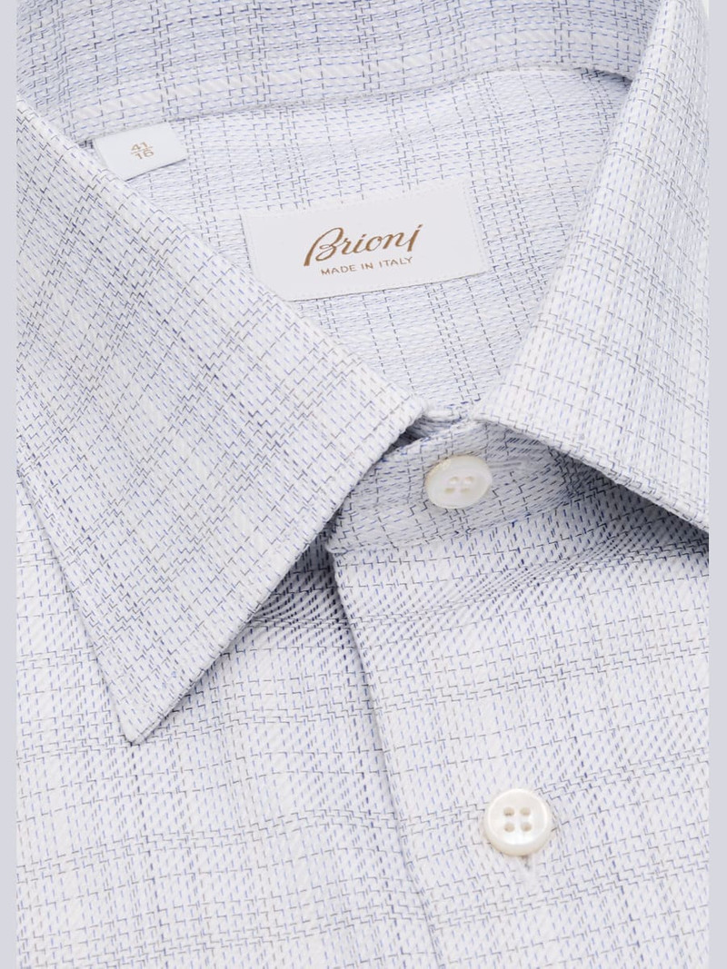 Brioni Men's Cotton Woven Plaid Dress Shirt outlook