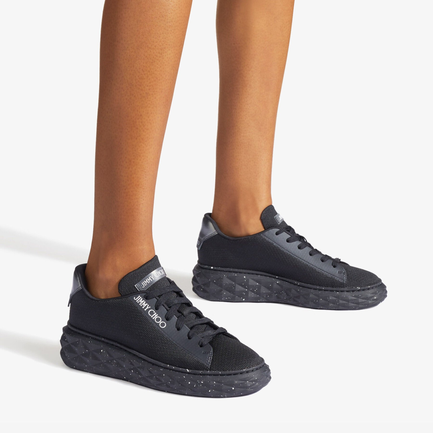 Diamond Light Maxi/f
Black Knit Low-Top Trainers with Platform Sole - 2