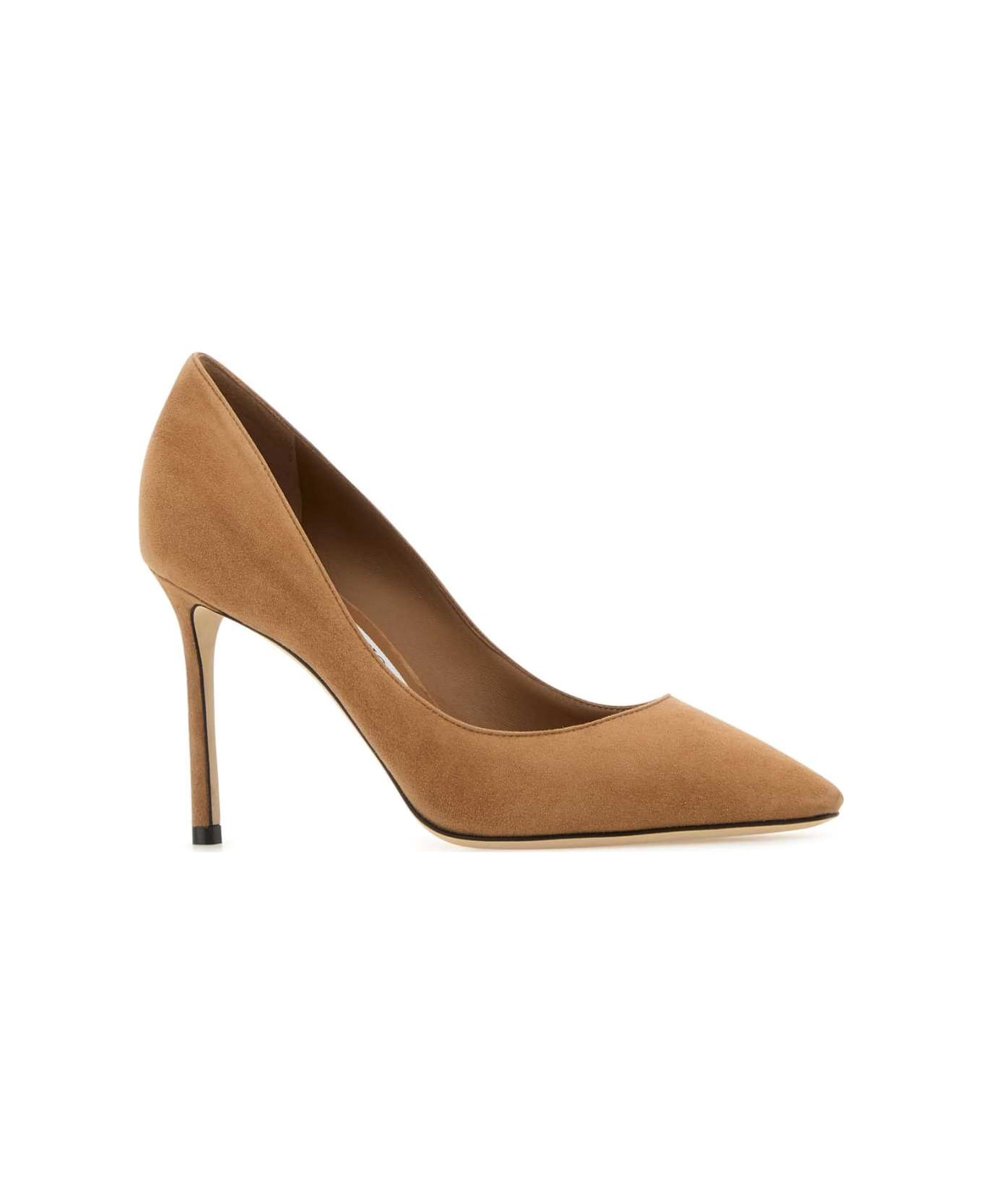 Camel Suede Romy 85 Pumps - 2