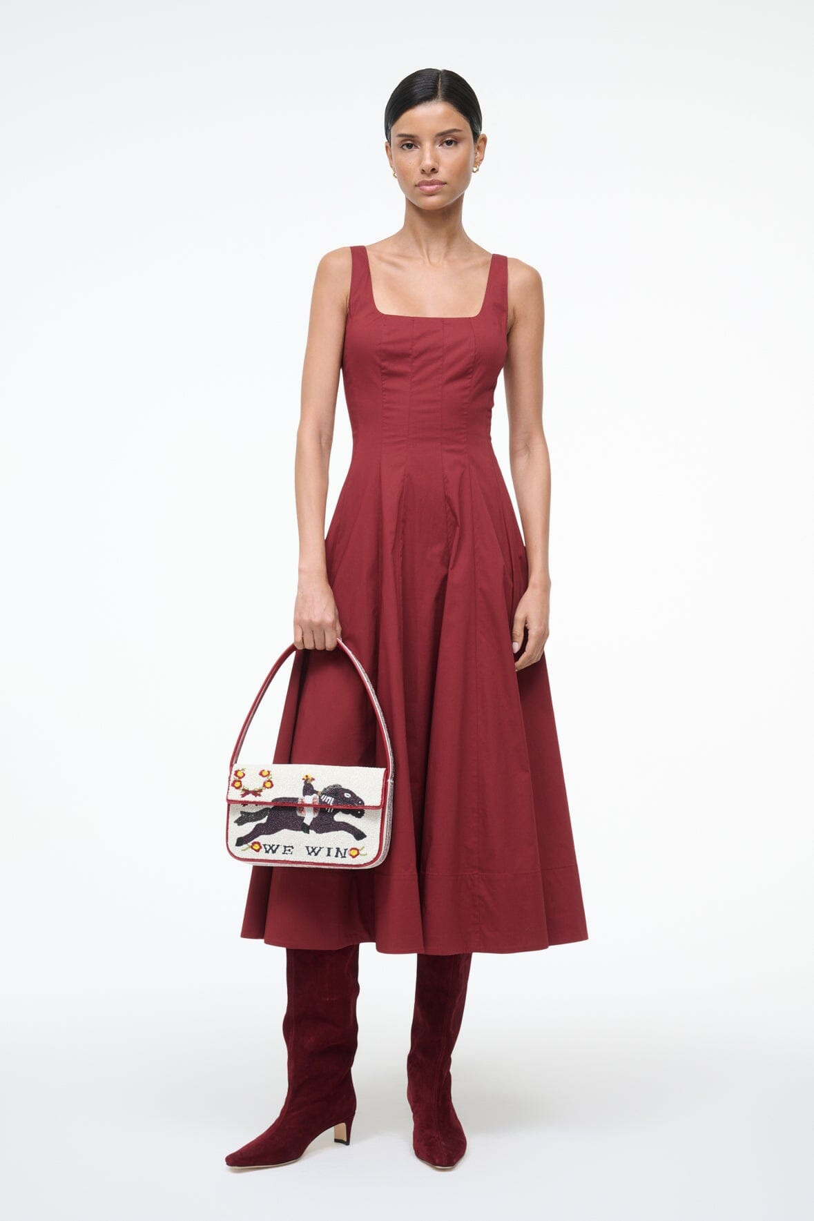 STAUD WELLS DRESS SANGRIA - 2