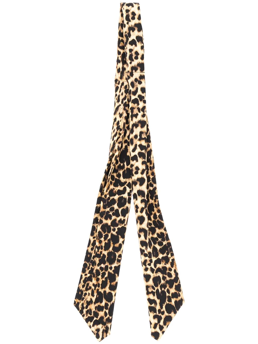 silk leopard-print skinny scarf - 1