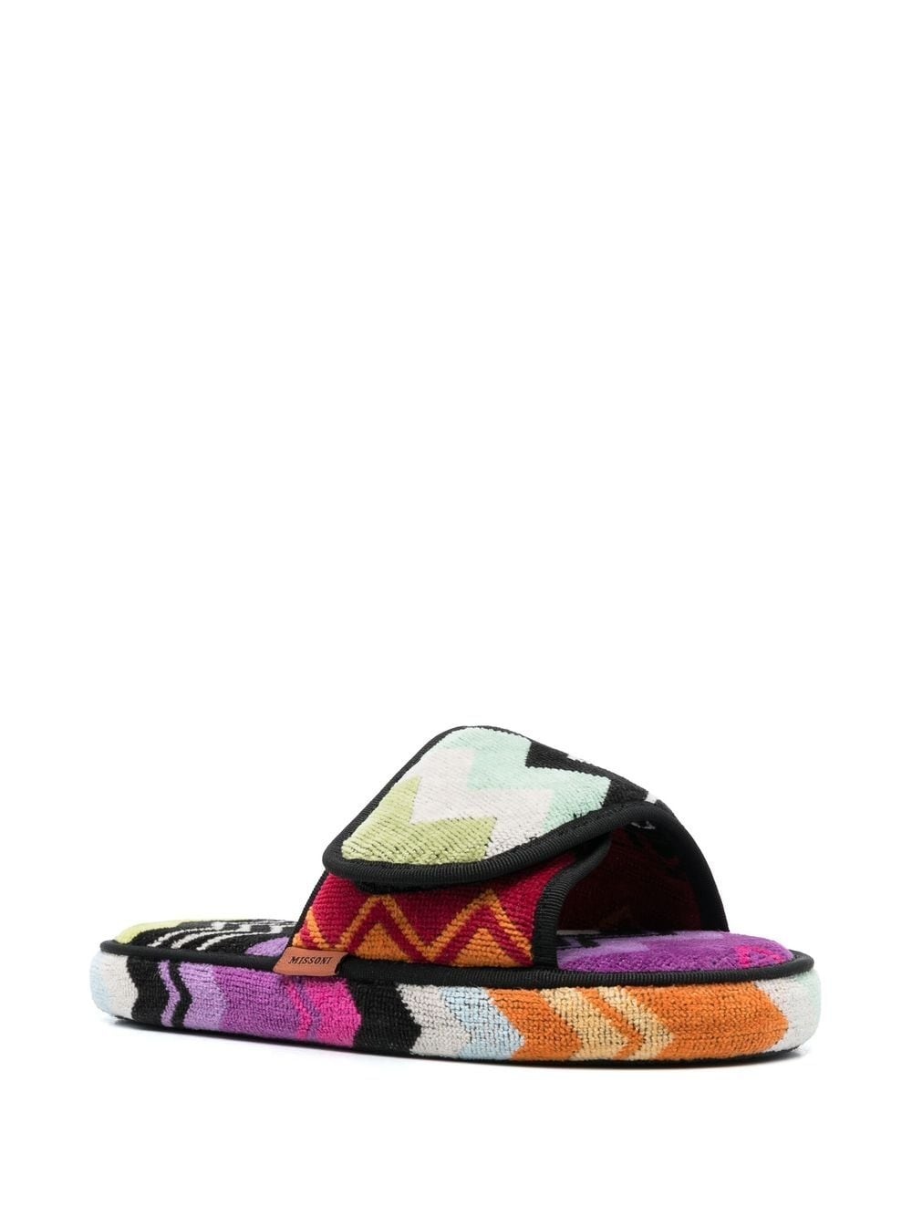 zig-zag-print textured slippers - 4