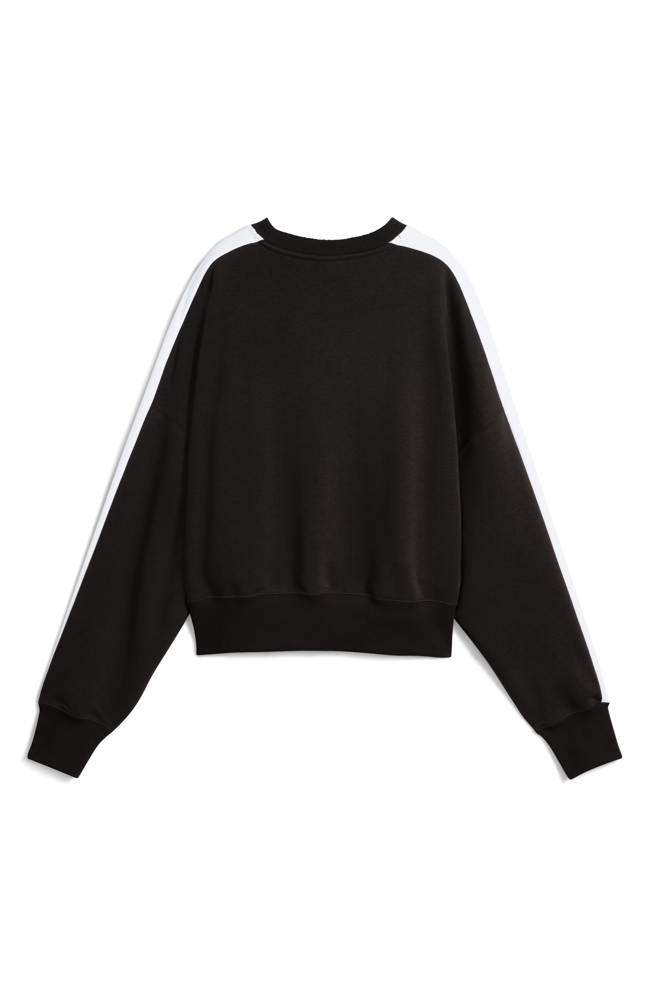 PUMA T7 Oversize Crewneck Sweatshirt in Puma Black at Nordstrom - 4
