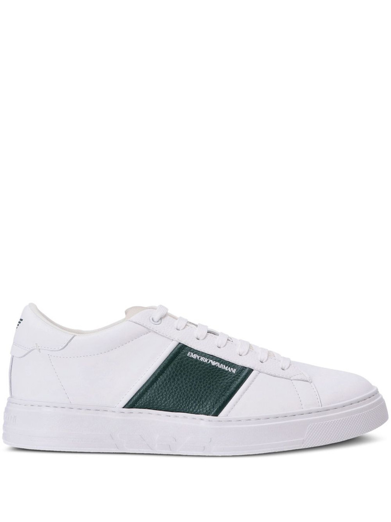 logo-print low-top 가죽 스니커 1