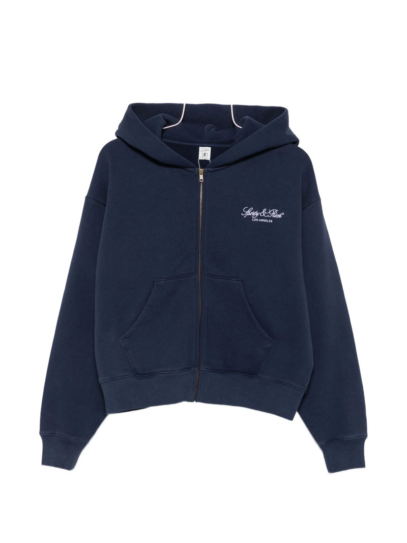 Sporty & Rich Logo-embroidered Zip-up Hoodie 1