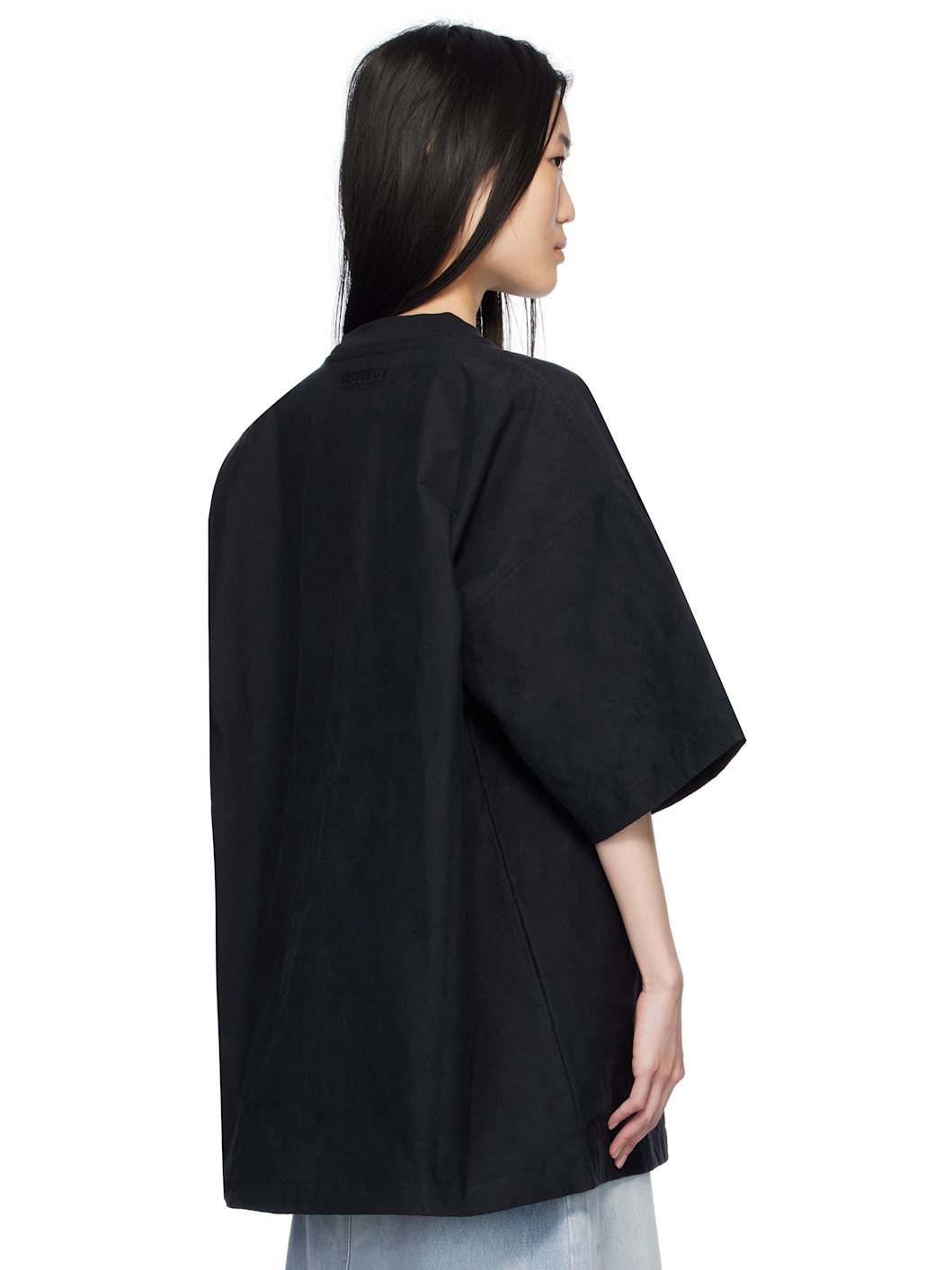 Black Metalized Wrinkled 'Not Mom's Favourite' T-shirt - 3