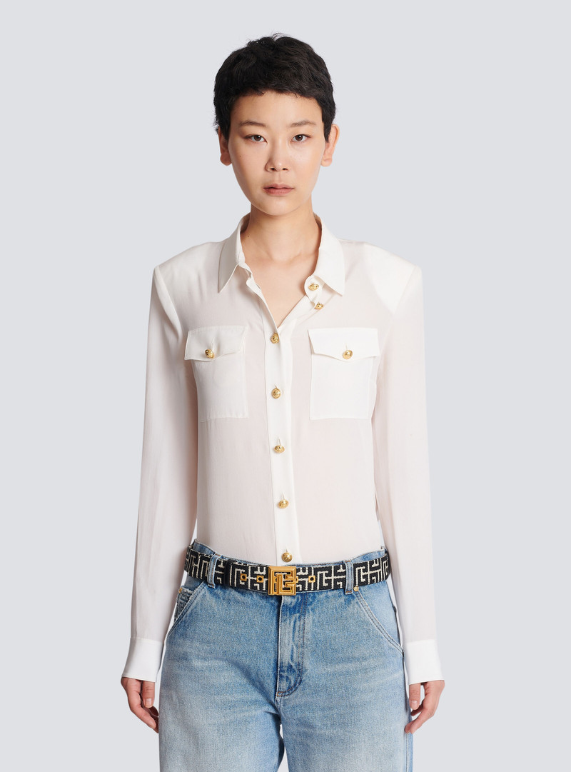 Balmain PB Belt in monogrammed jacquard outlook