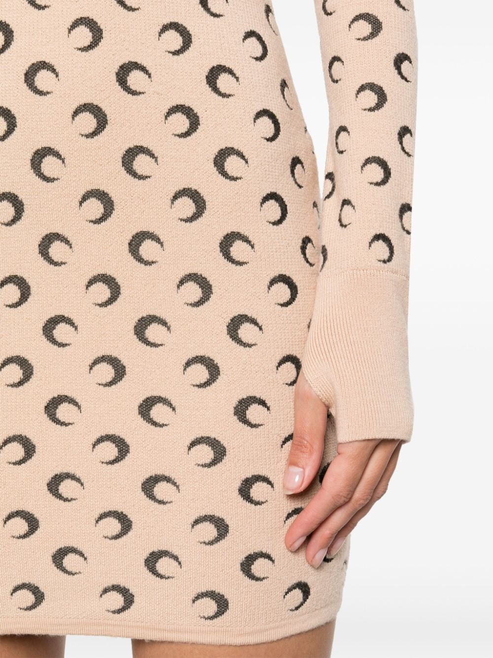 Crescent-Moon-jacquard mini dress - 5
