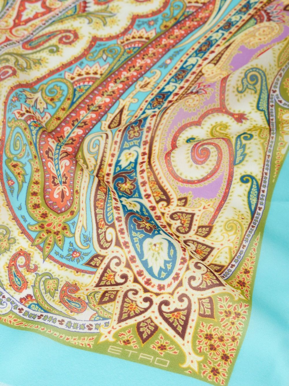paisley-print silk scarf - 2