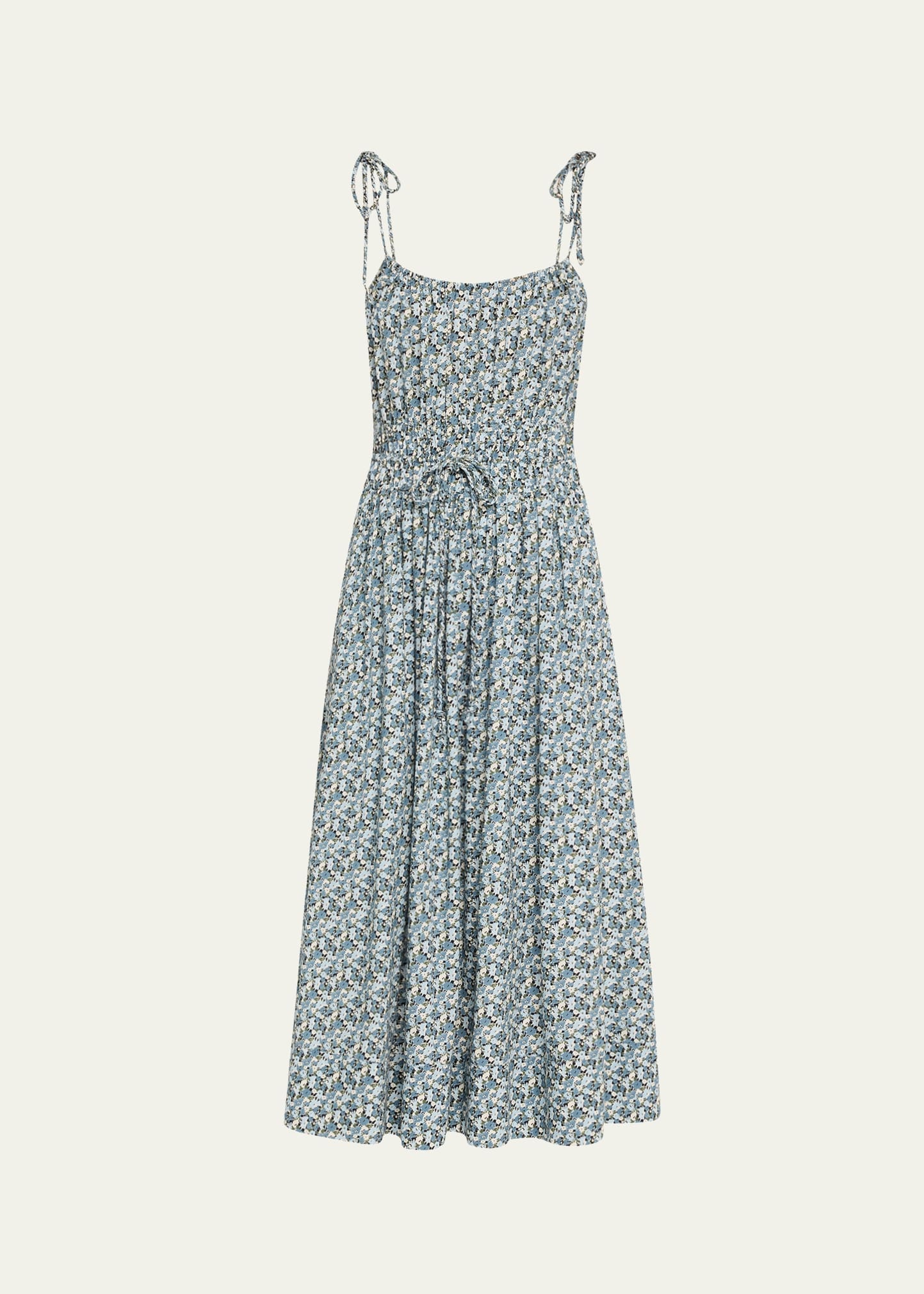 Millie Floral Tie-Strap Midi Dress - 1