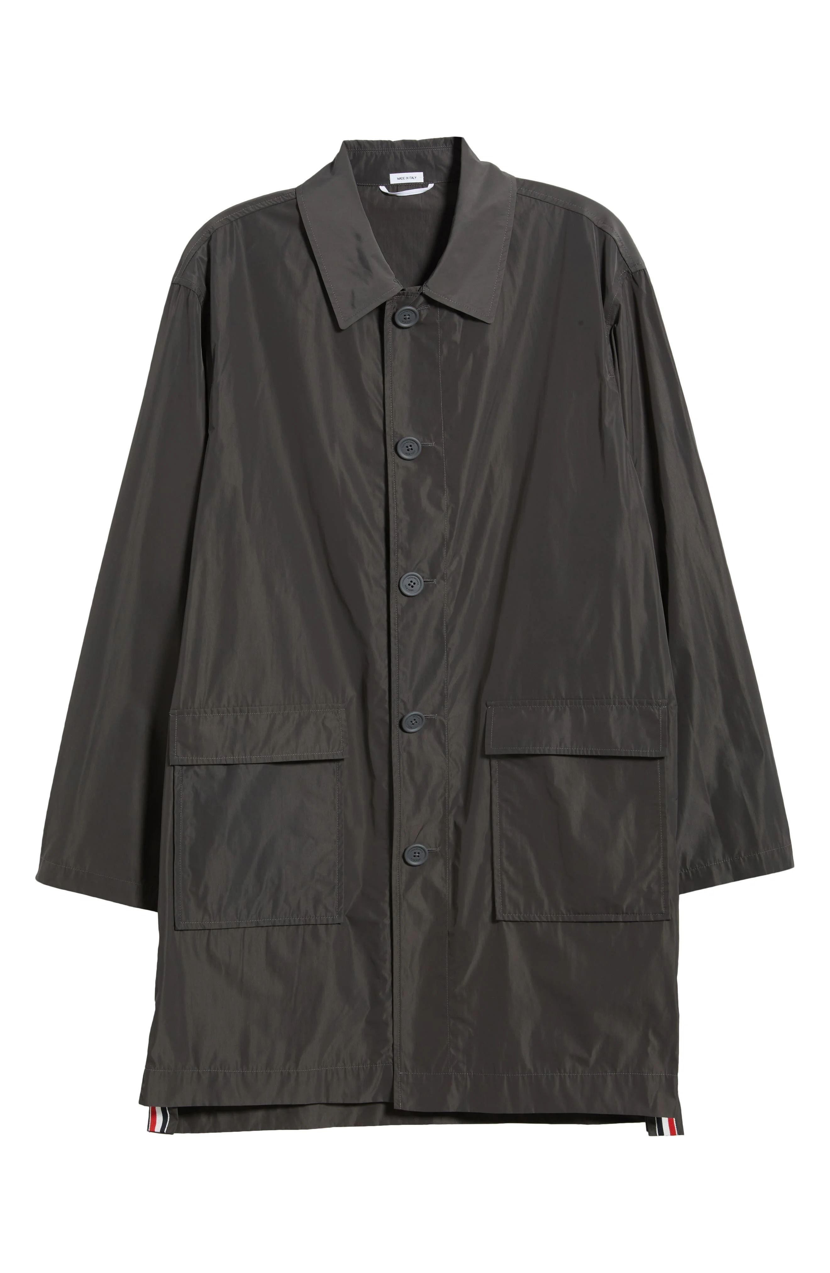 Thom Browne Logo Print Packable Smock in Dark Grey at Nordstrom - 1