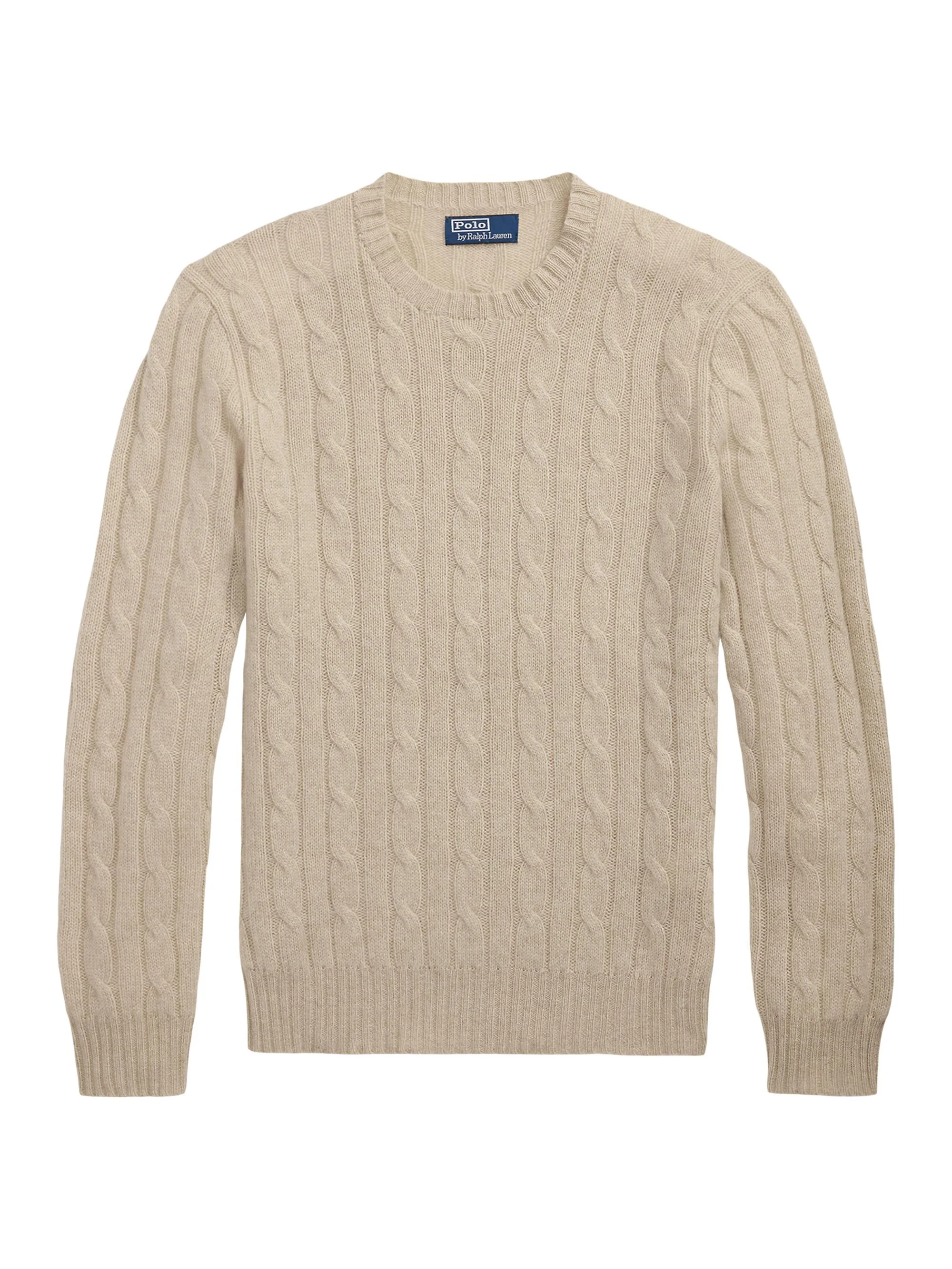 Men's Cashmere Cable-Knit Sweater - Natural Cream Heather - 1