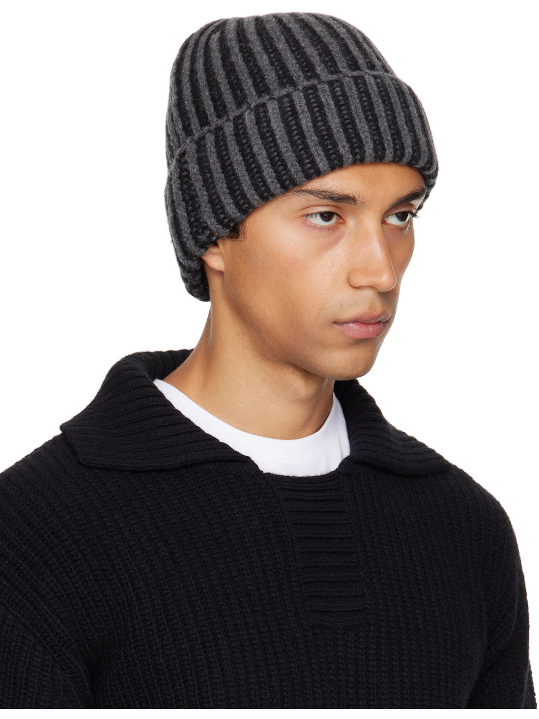 Gray & Black Stage Beanie - 2