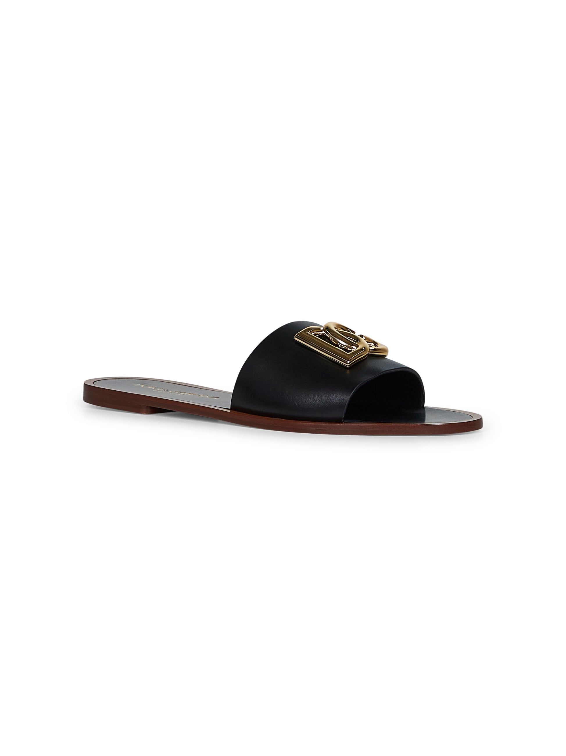 Black calf leather Bianca slides - 2