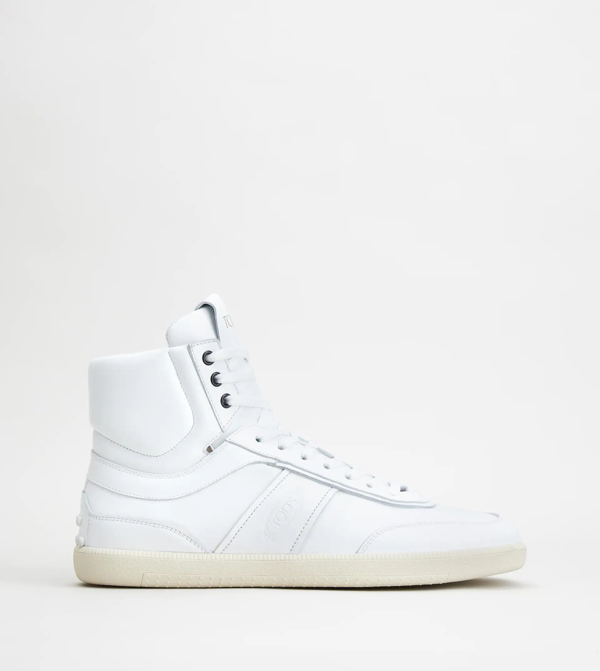 TOD'S TABS SNEAKERS HIGH-TOP IN LEATHER - WHITE - 1