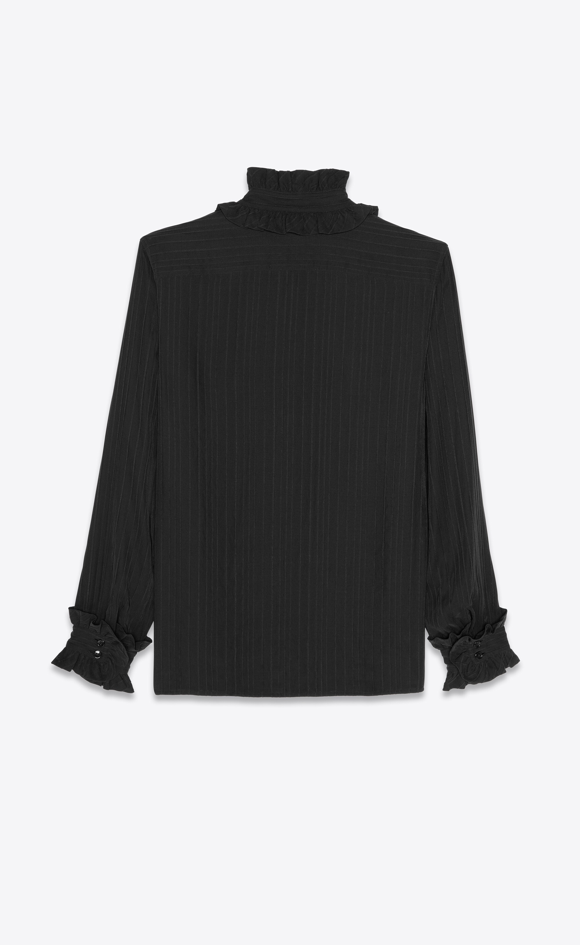 victorian frilled shirt in pleated silk - 3