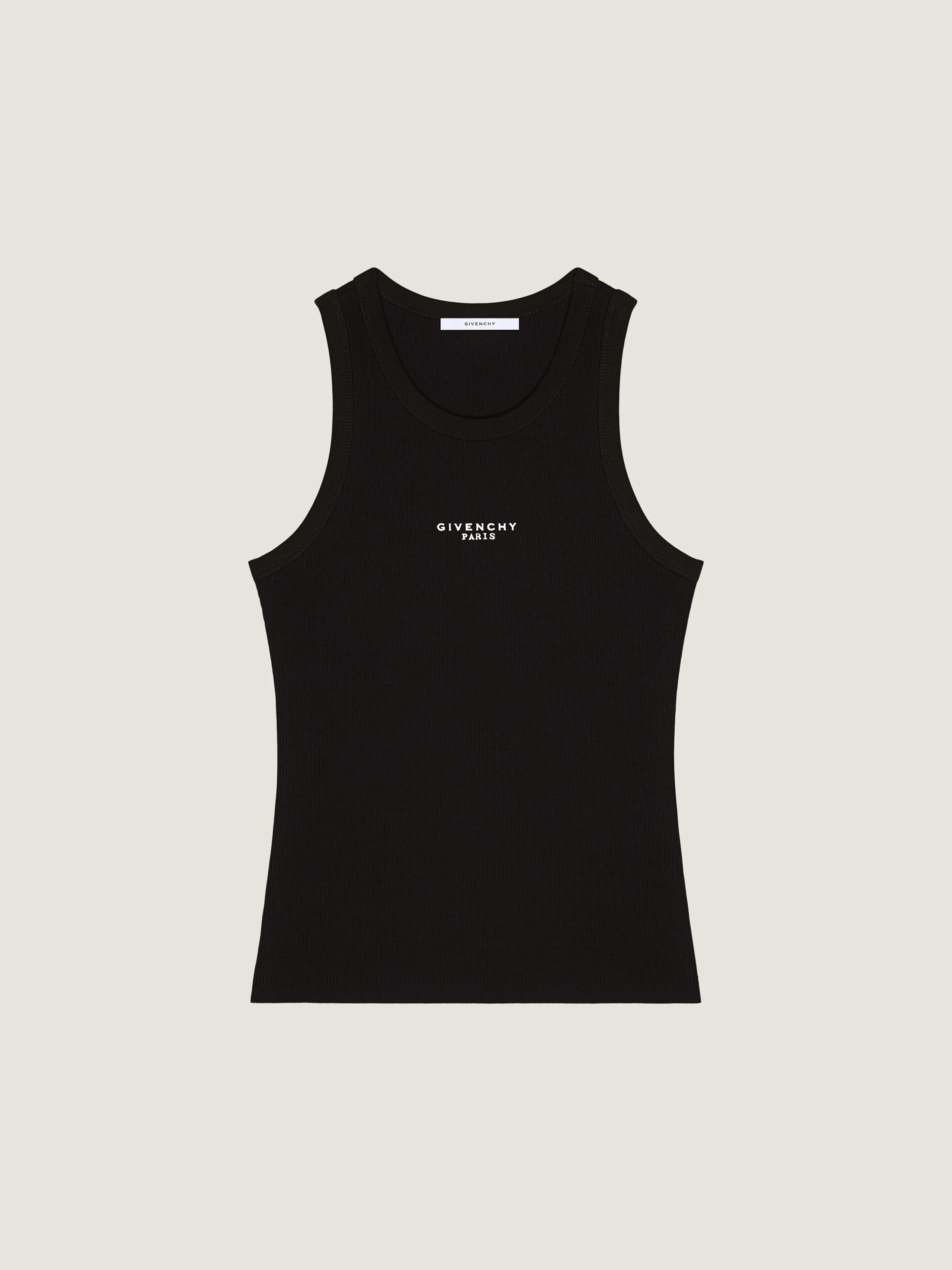 SLIM FIT TANK TOP IN COTTON WITH GIVENCHY PARIS PRINT - 1