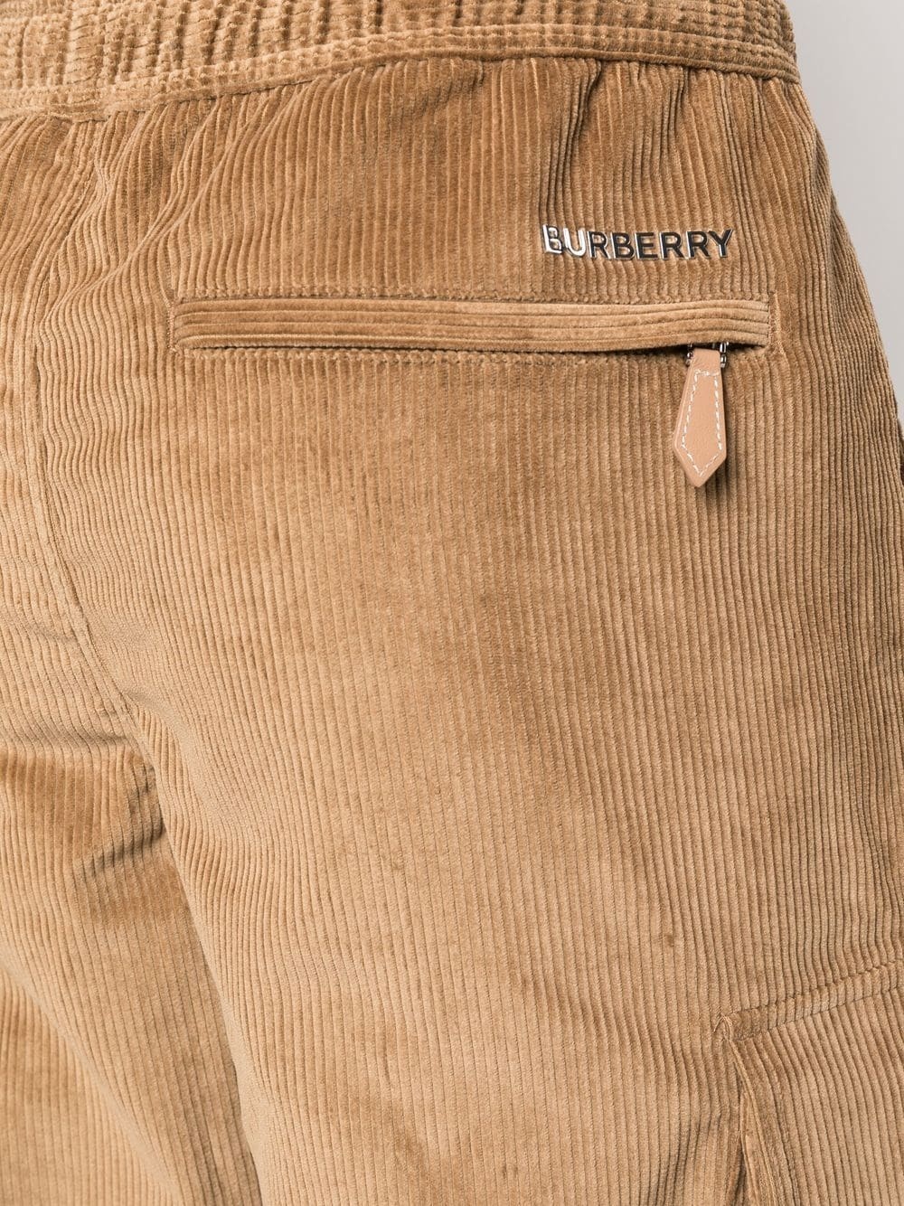 logo-plaque corduroy cargo trousers - 5