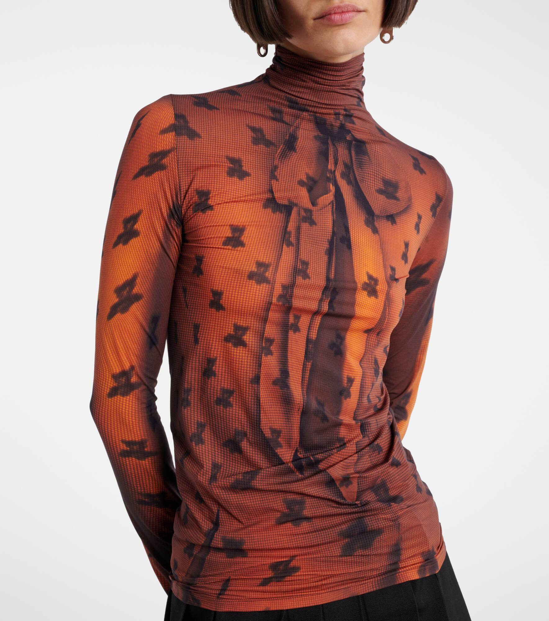 Trompe-l'œil high-neck top - 5