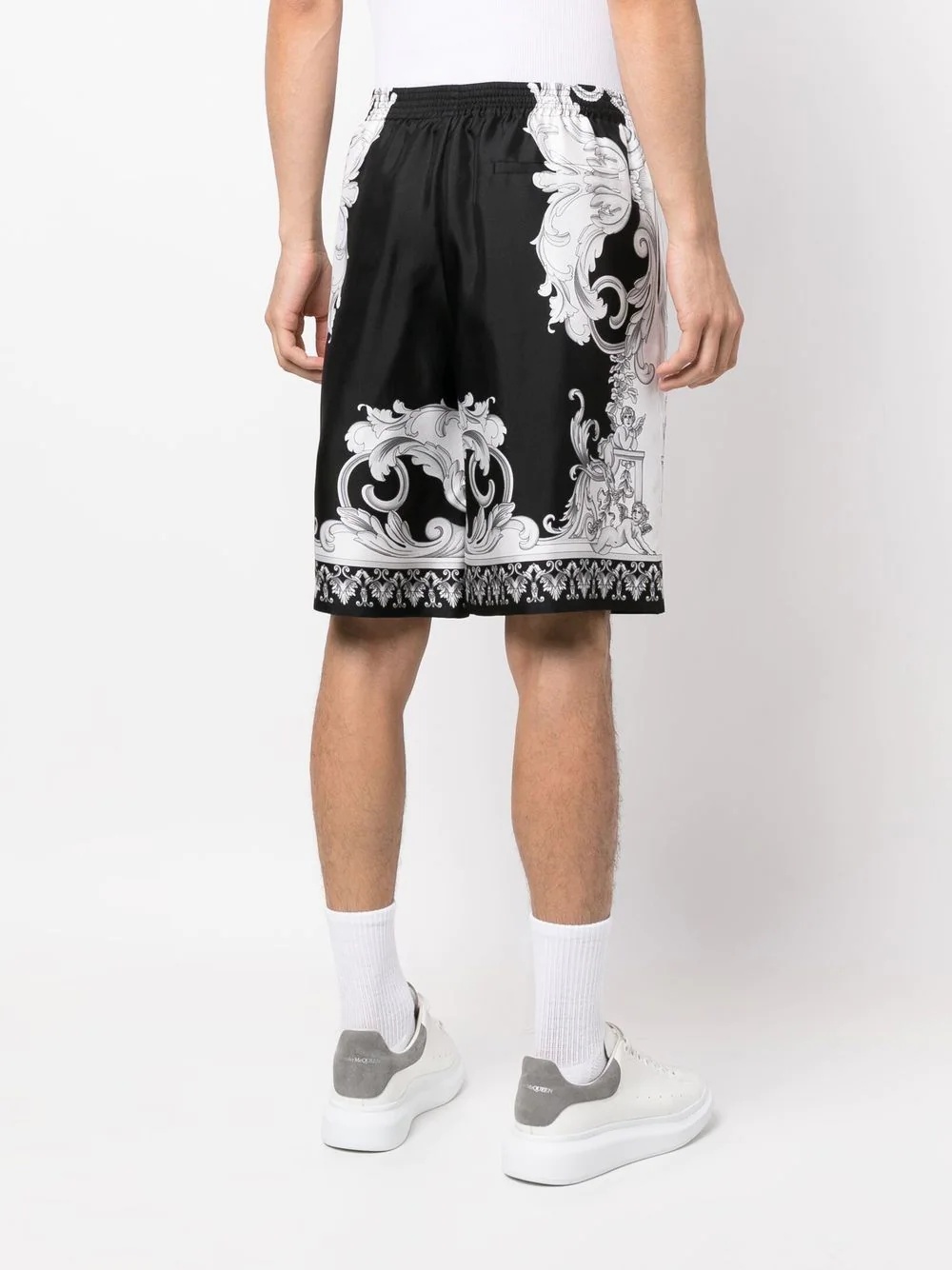 Baroque-print wide shorts - 4