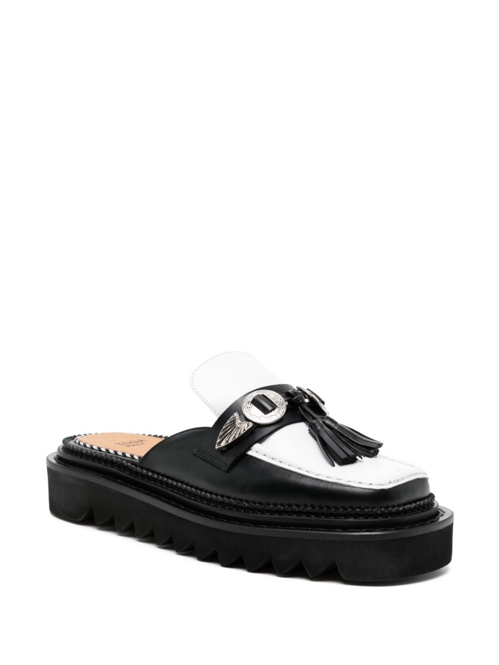 tassel-detail leather mules - 2