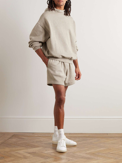 ESSENTIALS Straight-Leg Logo-Appliquéd Cotton-Blend Jersey Drawstring Shorts outlook