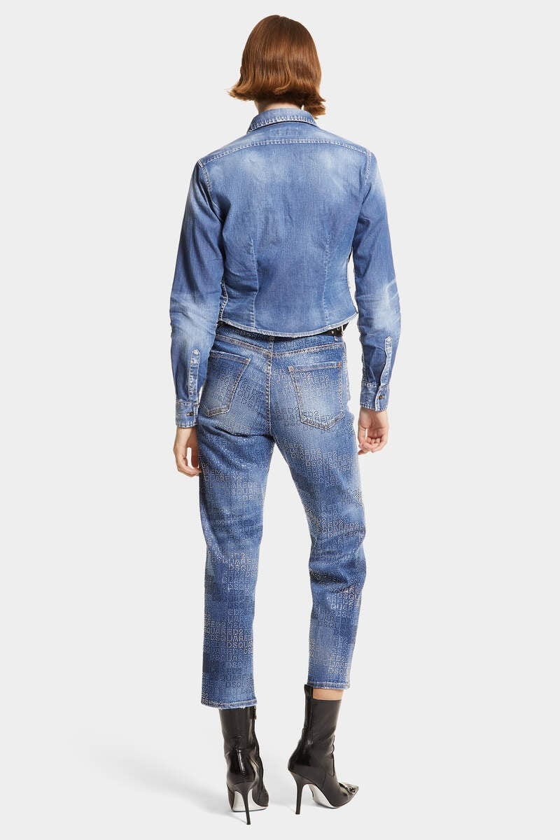 ALLOVER DSQUARED2 CRYSTAL WASH BOSTON JEANS - 4