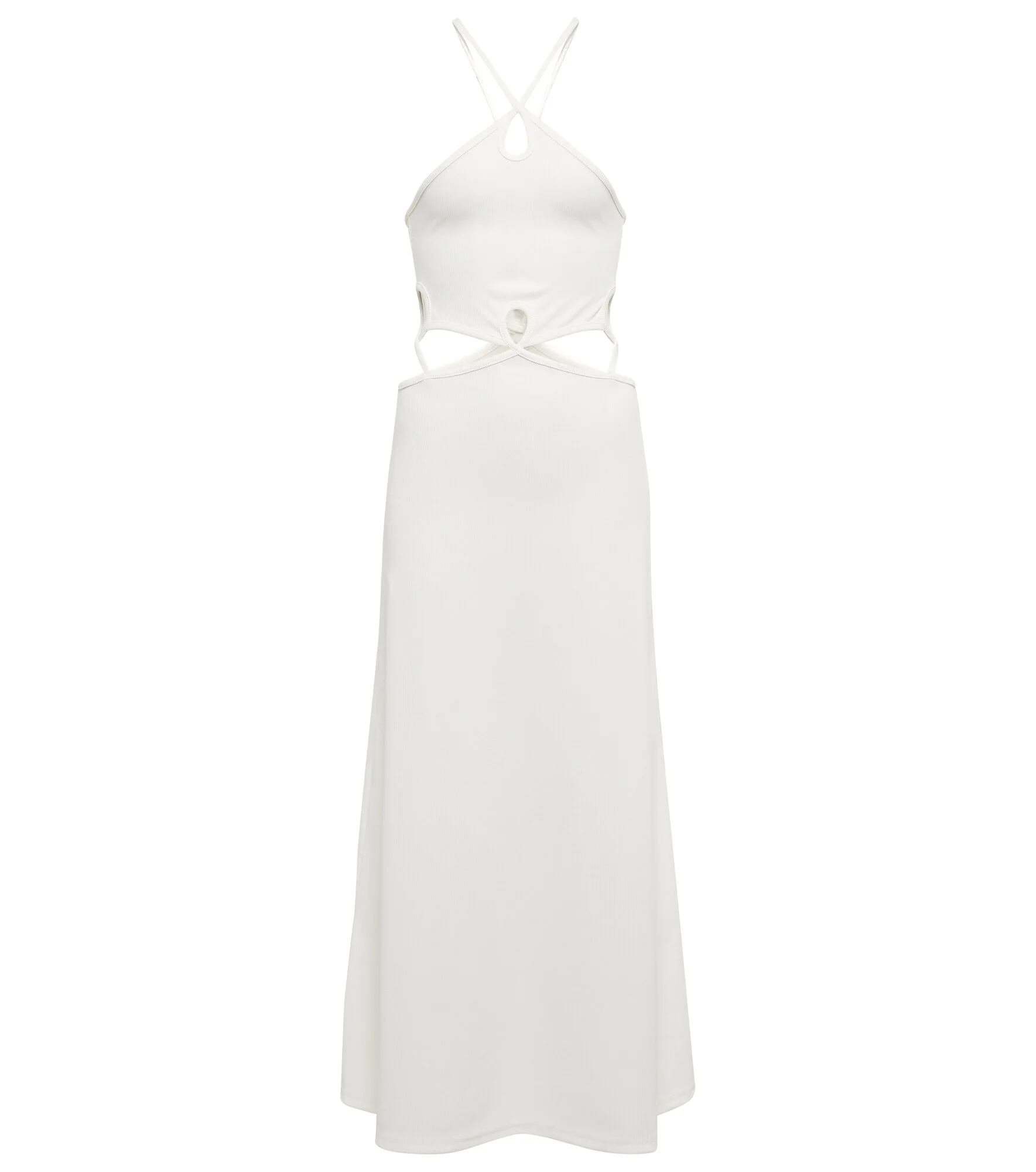 Cutout ribbed-knit maxi dress - 1