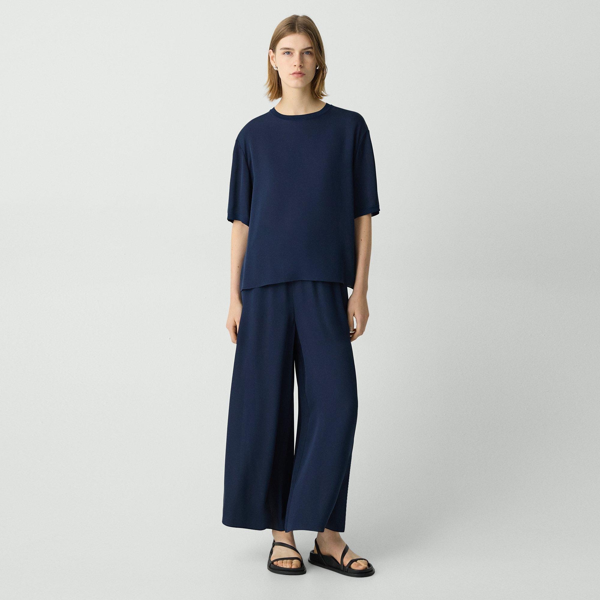 Boxy Tee in Silk Georgette - 6