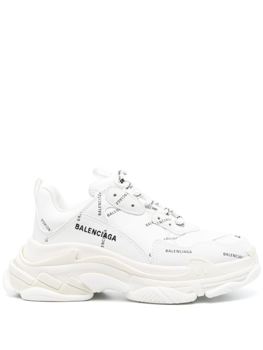 Triple S logo print sneakers - 1