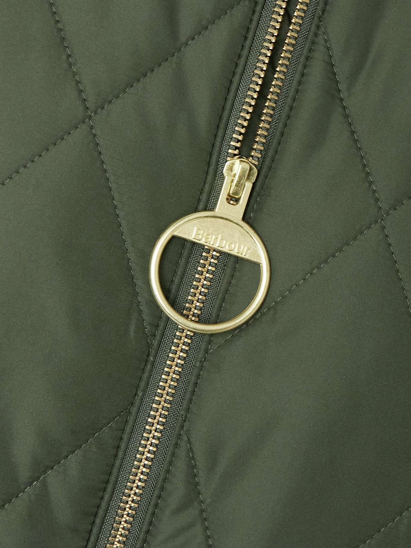 Malton corduroy-trimmed quilted padded shell coat Green - 5