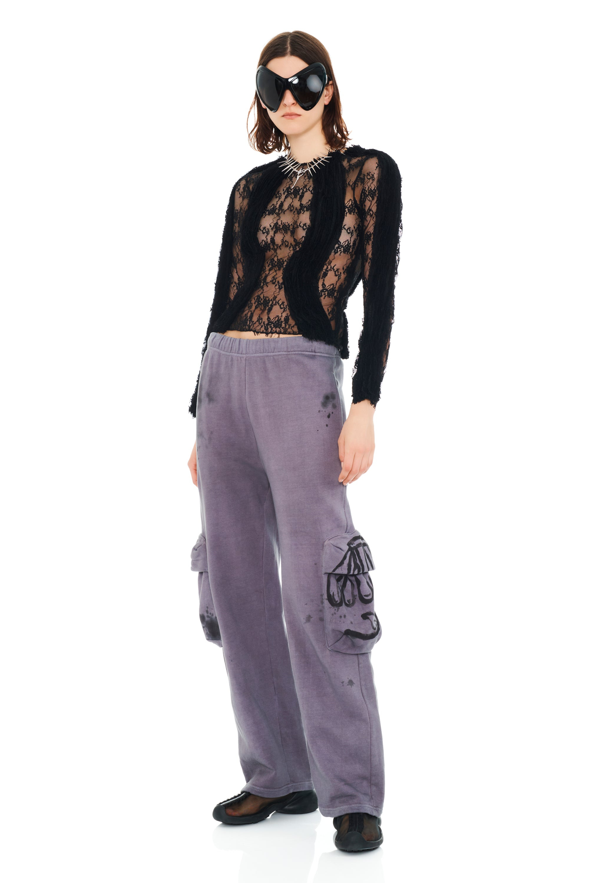 CHARCOAL DAISY CARGO SWEATPANT - 6