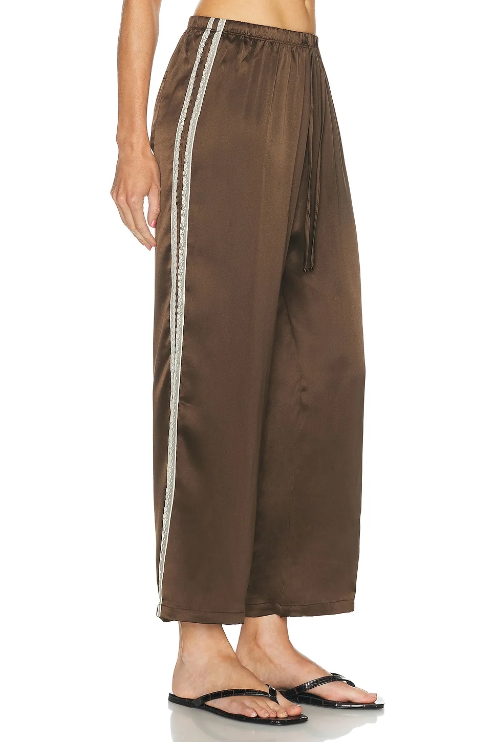 The Silk Lace Stripe Crop Pant - 1
