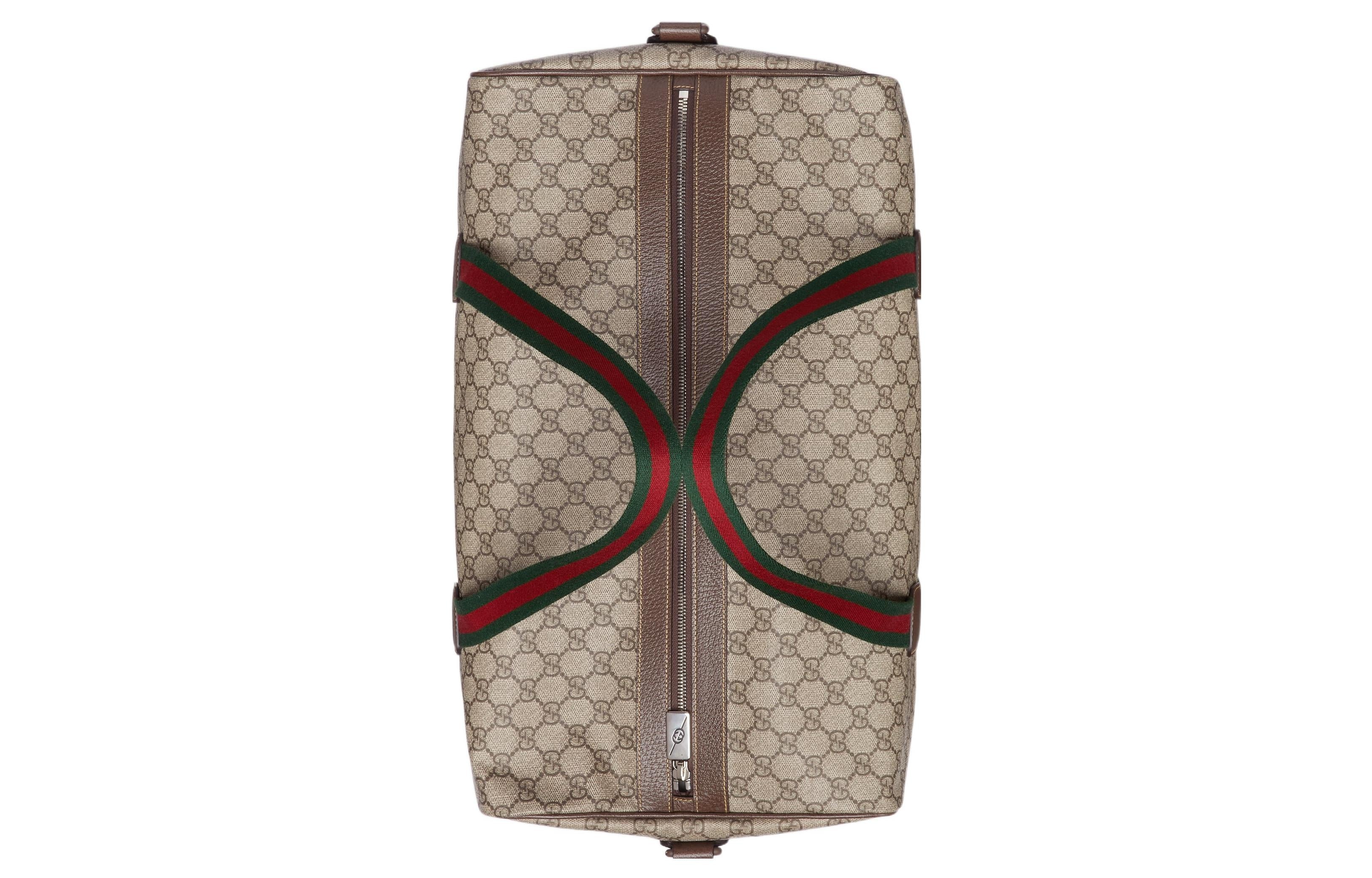Gucci Medium Duffle Bag With Web 'Beige Brown' 758664-FACK7-9768 - 5