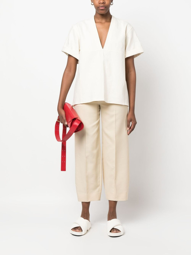 Jil Sander V-neck linen-blend blouse outlook