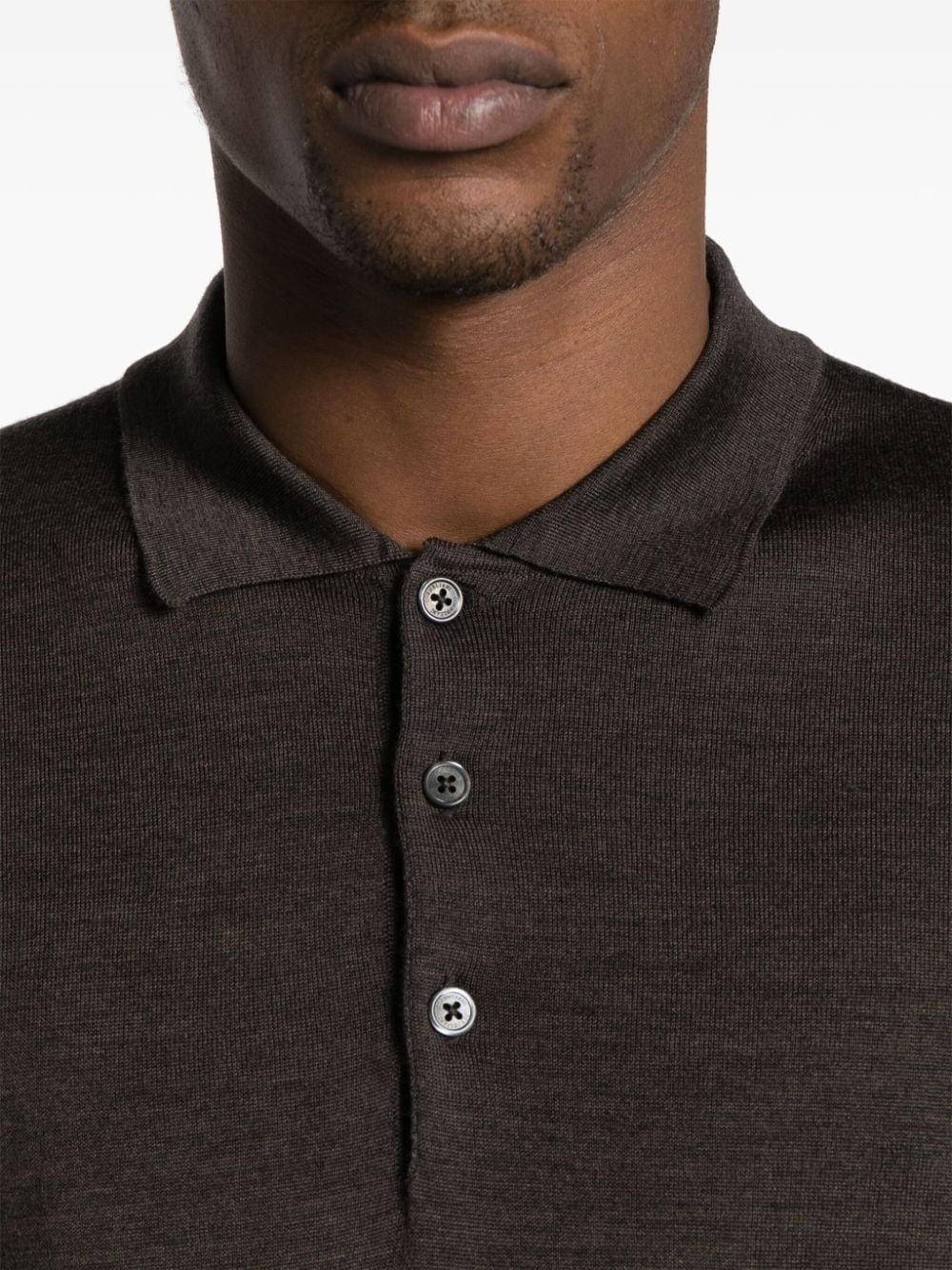 mÃ©lange-effect wool polo shirt - 5