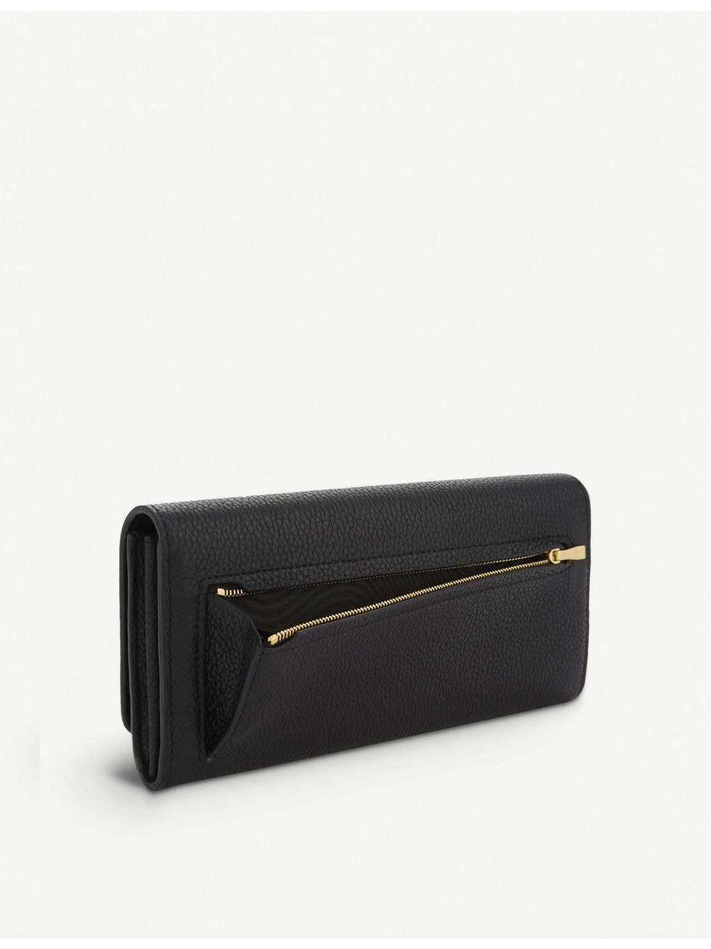 Grained leather continental wallet - 3