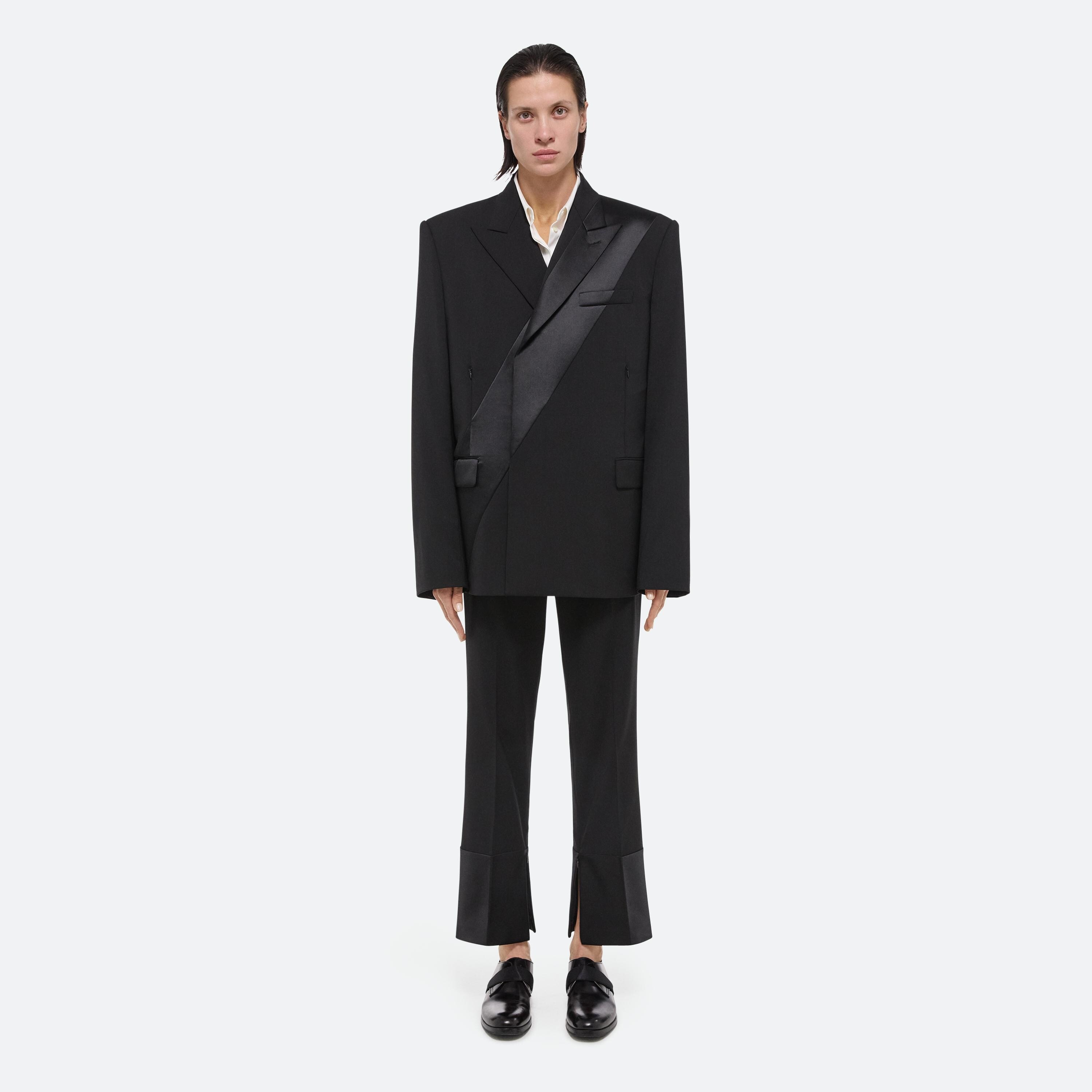 VIRGIN WOOL TUXEDO CAR BLAZER - 5