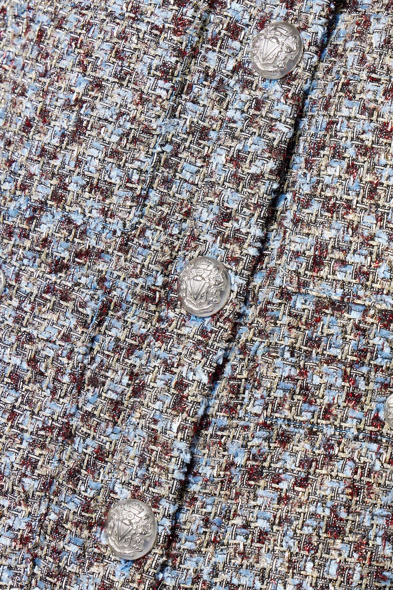 Ferazia metallic button-embellished tweed jacket - 5