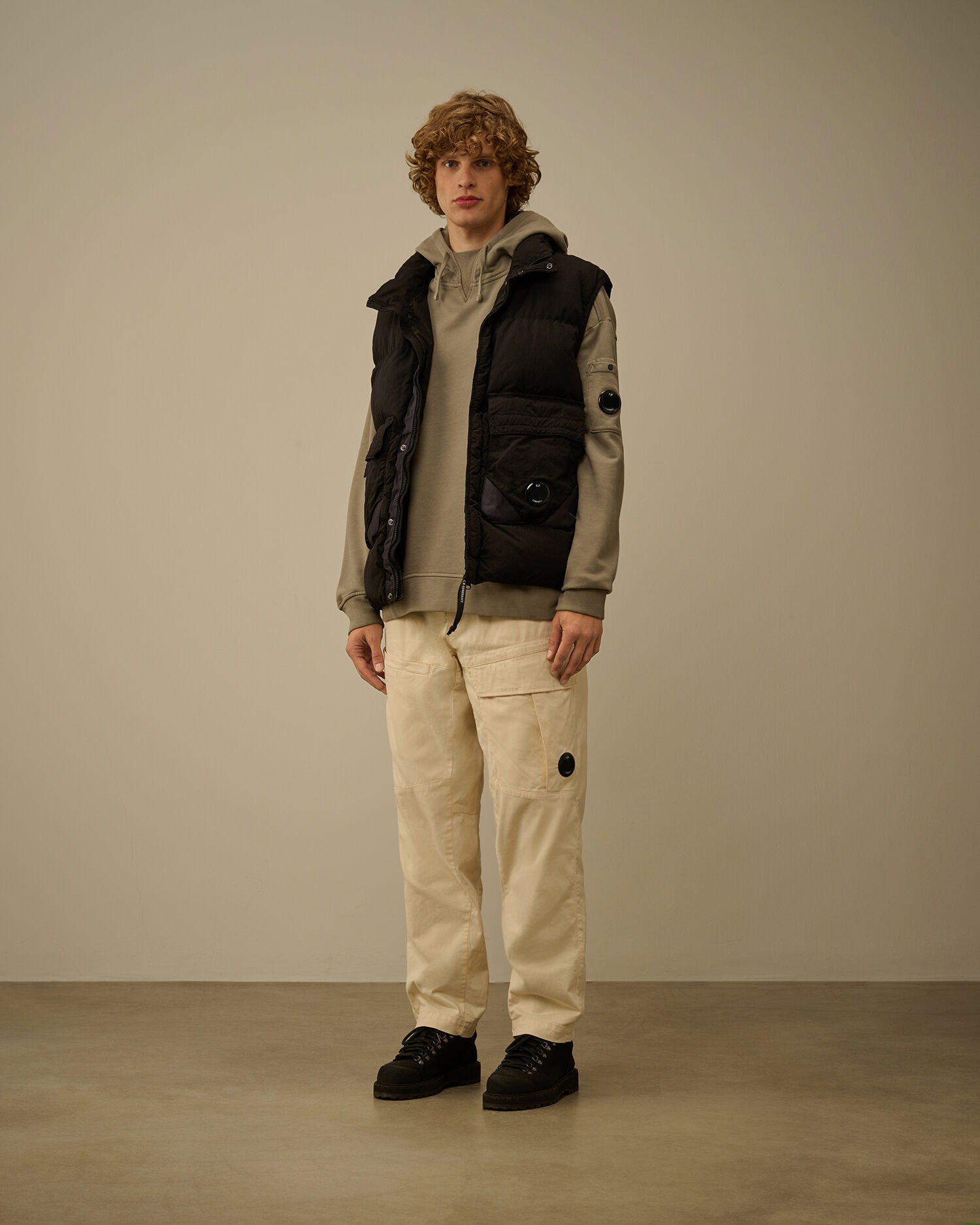 Brushed and Emerized Diagonal Fleece Boxy Hooded Sweatshirt - 2