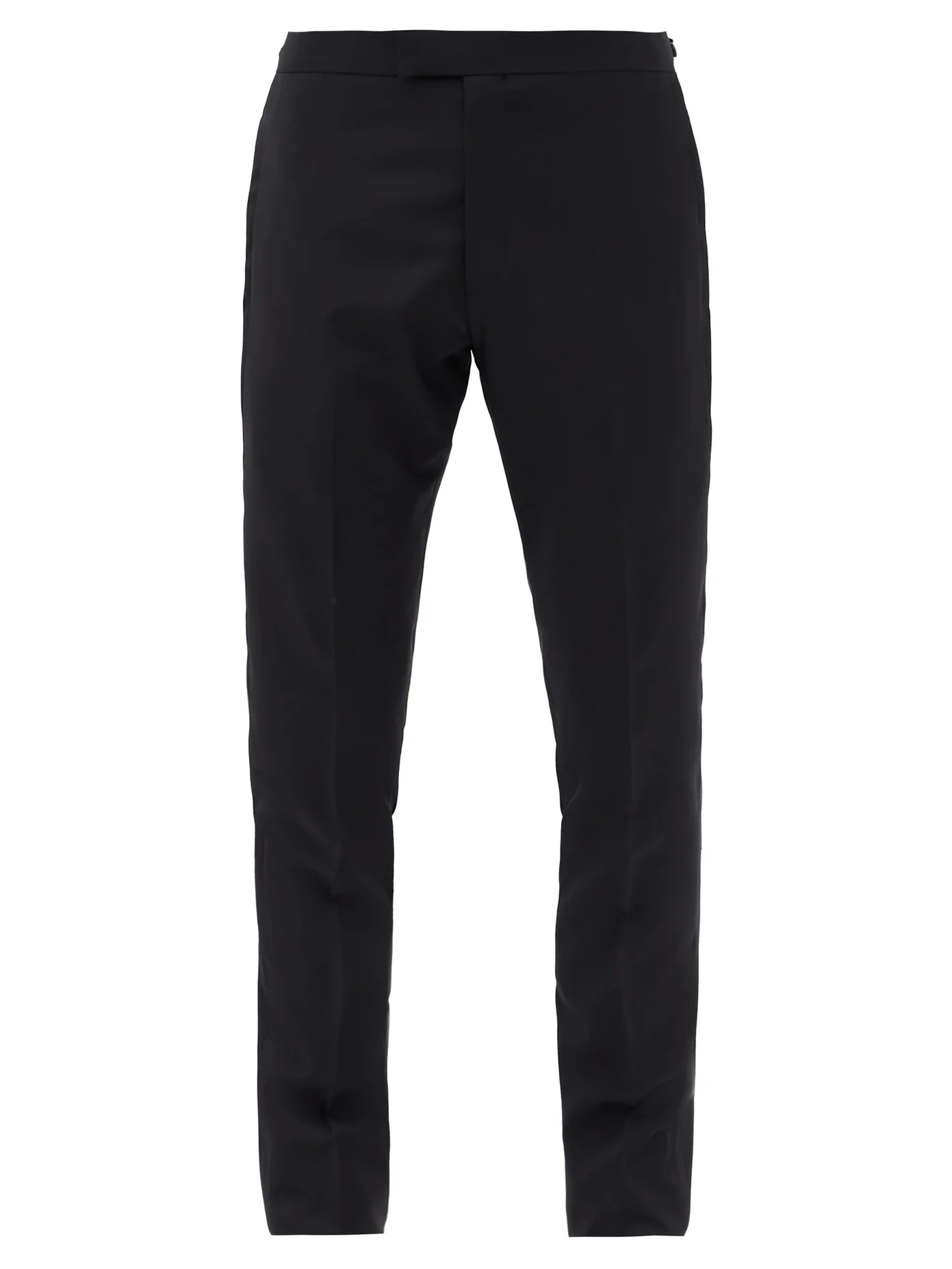 Satin-trim wool-blend tuxedo trousers - 1