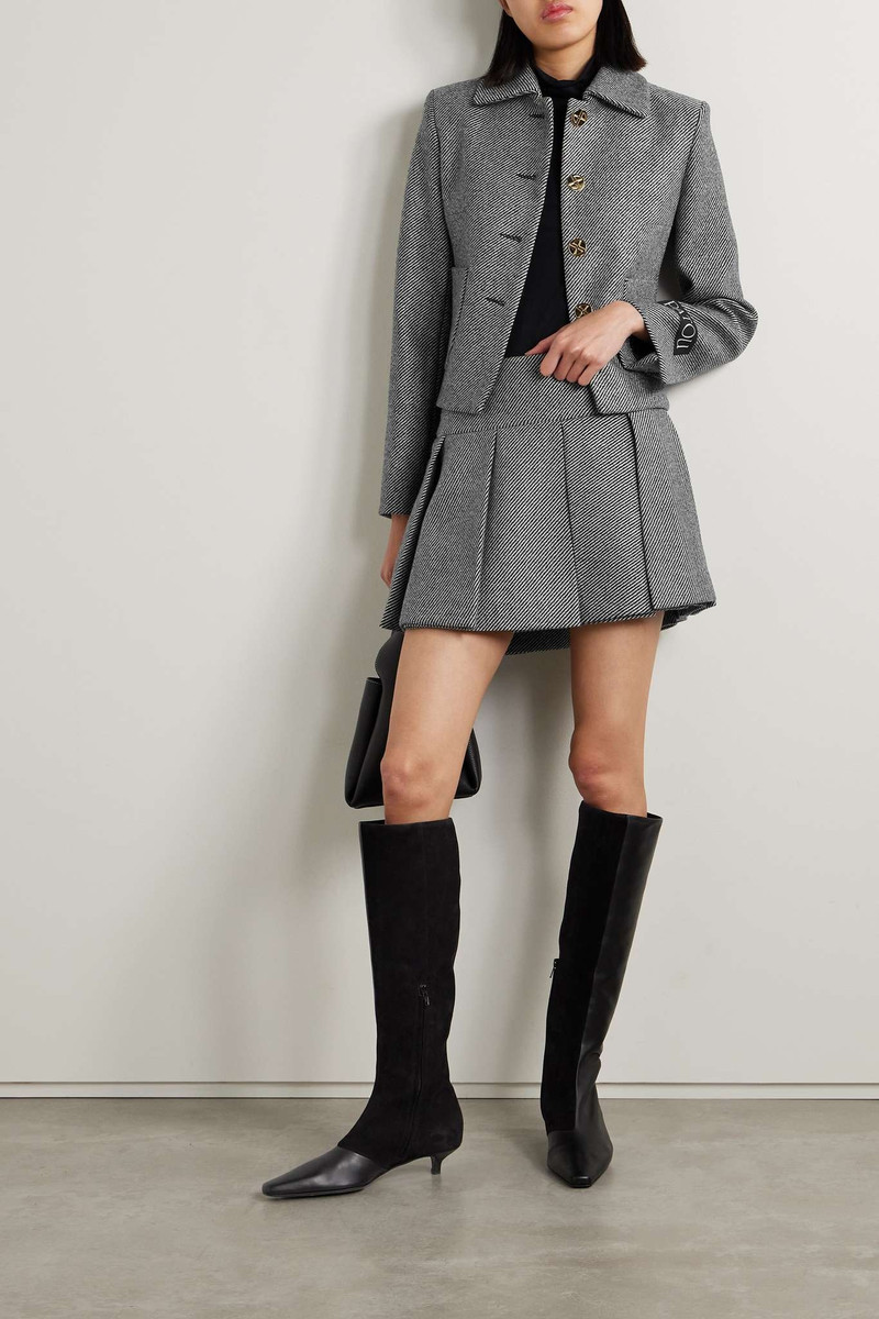PATOU Pleated striped wool mini skirt outlook